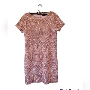 WOMAN SM PRIMA Sequin Rose Gold/Gold Mini Dress Size XS